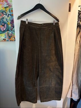 Pilcro Corduroy barrel elastic Pants - Dark Brown, Size M